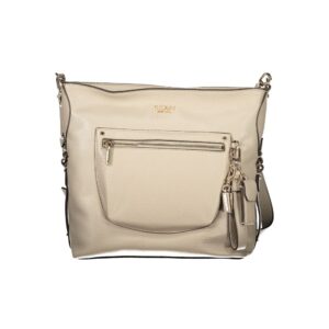 Beige Polyurethane Women's Handbag