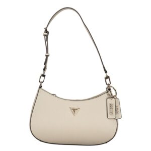 Beige Polyurethane Women's Handbag