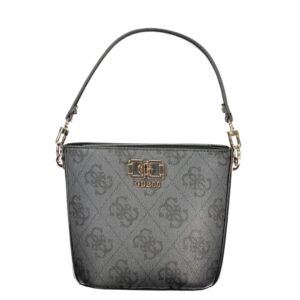 Black Polyurethane Women Handbag