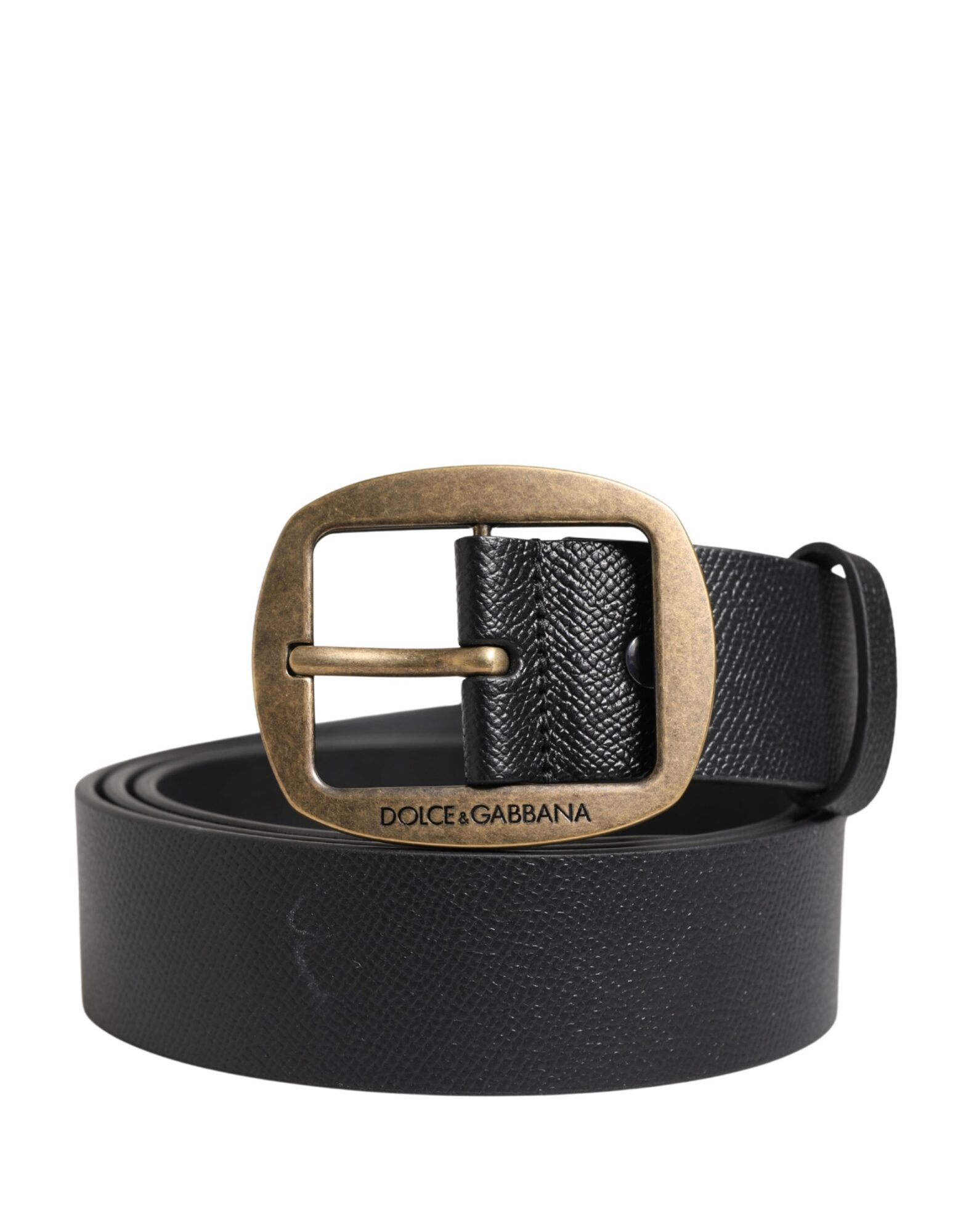 Dolce & Gabbana - Men Black Classic Leather Metal Buckle Belt