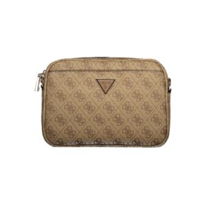 Beige Polyurethane Women Handbag