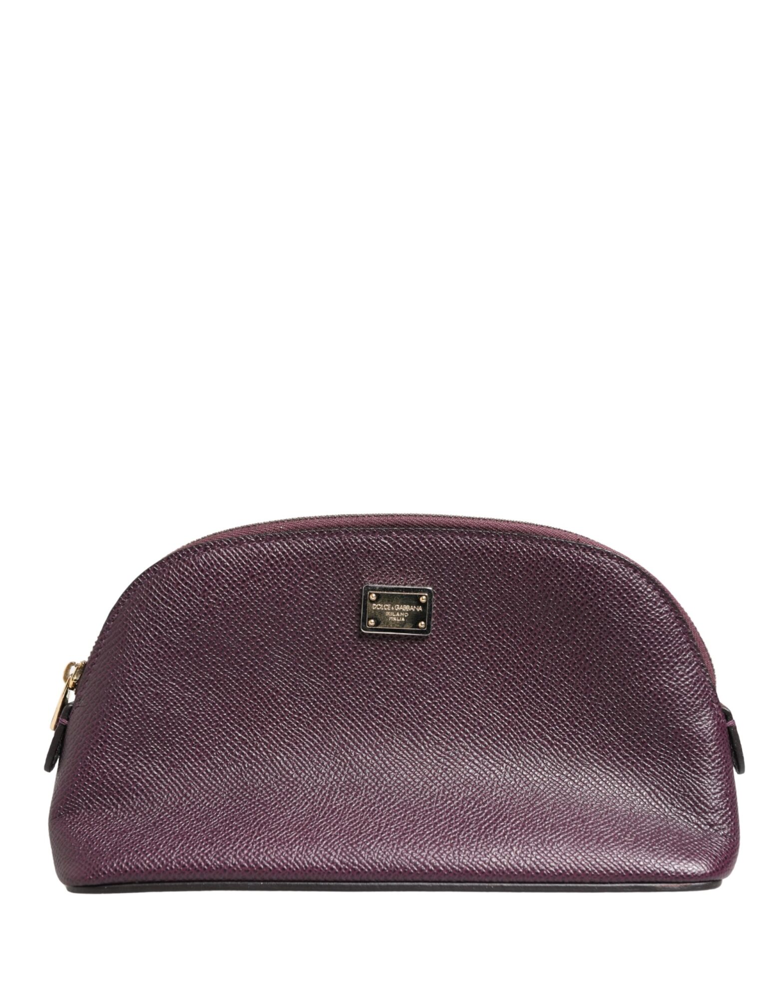 Dolce & Gabbana - Dark Purple Leather DG Logo Zip Around Hand Purse Wallet