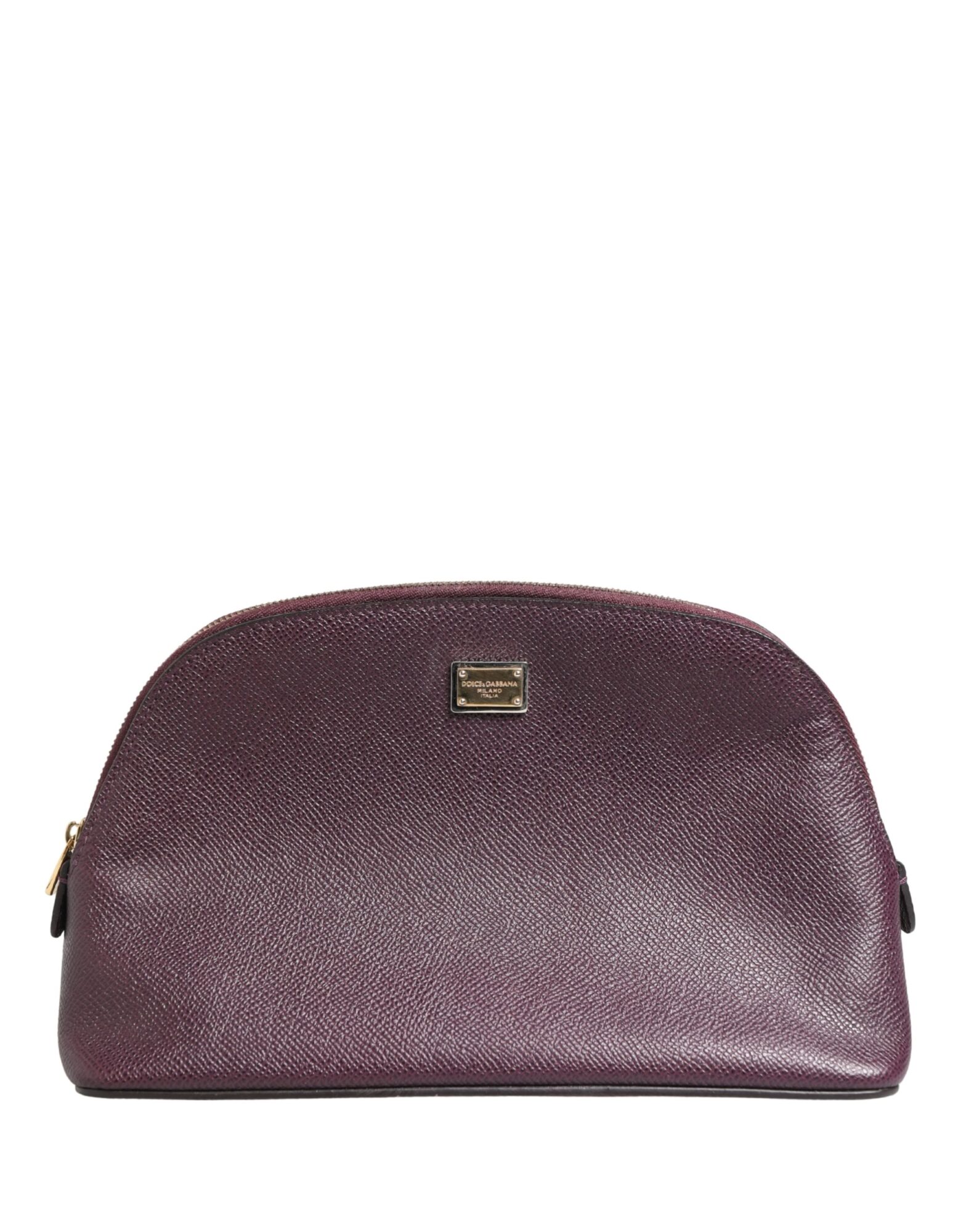 Dolce & Gabbana - Dark Purple Leather DG Logo Zip Around Hand Purse Wallet