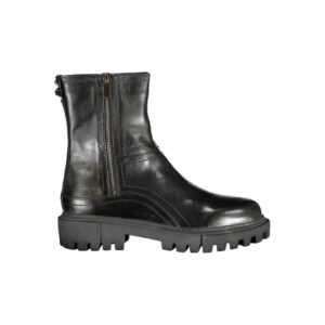 Black Leather Women Boot