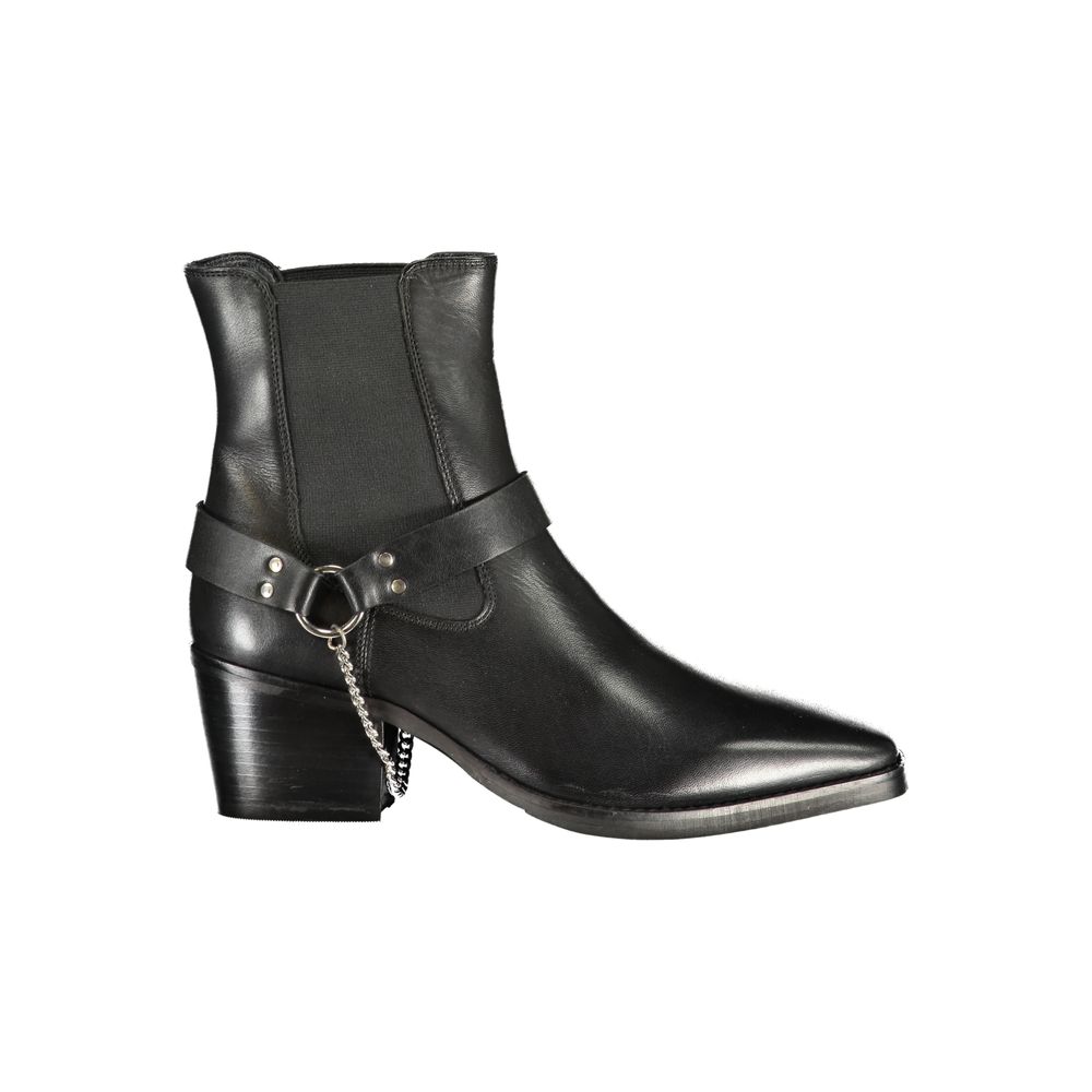 Cafenoir - Black Leather Women Ankle Boot