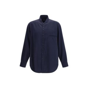 Blue Silk Dress Shirt