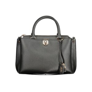 Black Polyurethane Women Handbag