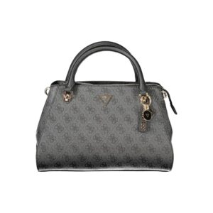 Black Polyurethane Women Handbag