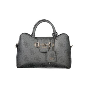 "Black Polyurethane Women Handbag"