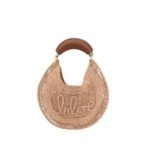 Beige Raffia Shoulder Bag