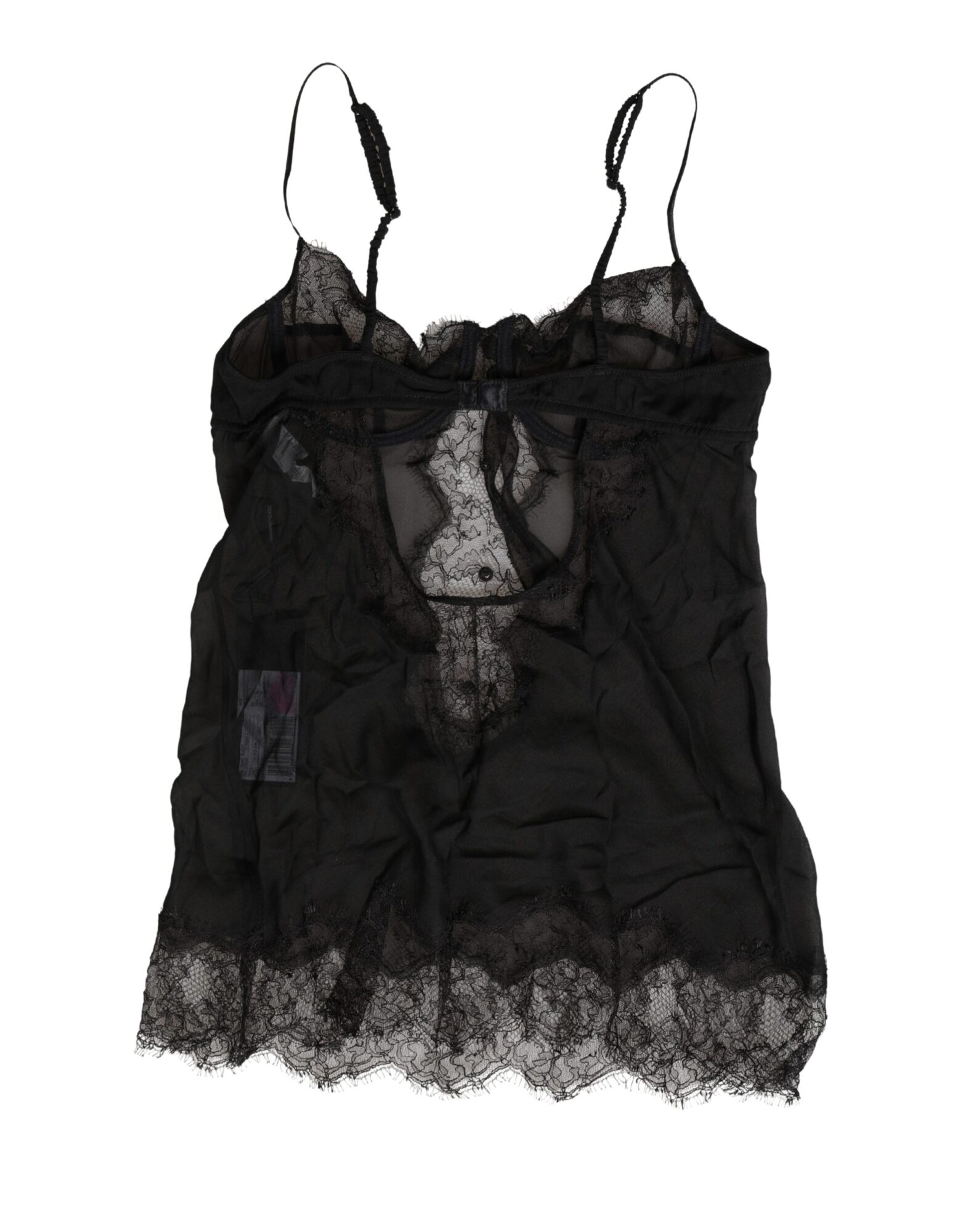 Dolce & Gabbana - Black Silk Lace Lingerie Chemise Top Underwear
