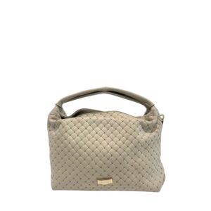 Beige Leather Women Handbag