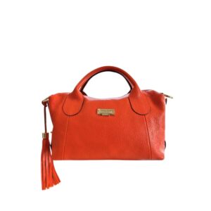 Orange Cowhide Shoulder Bag