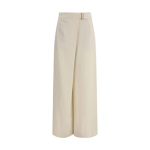 Beige Viscose Casual Pants