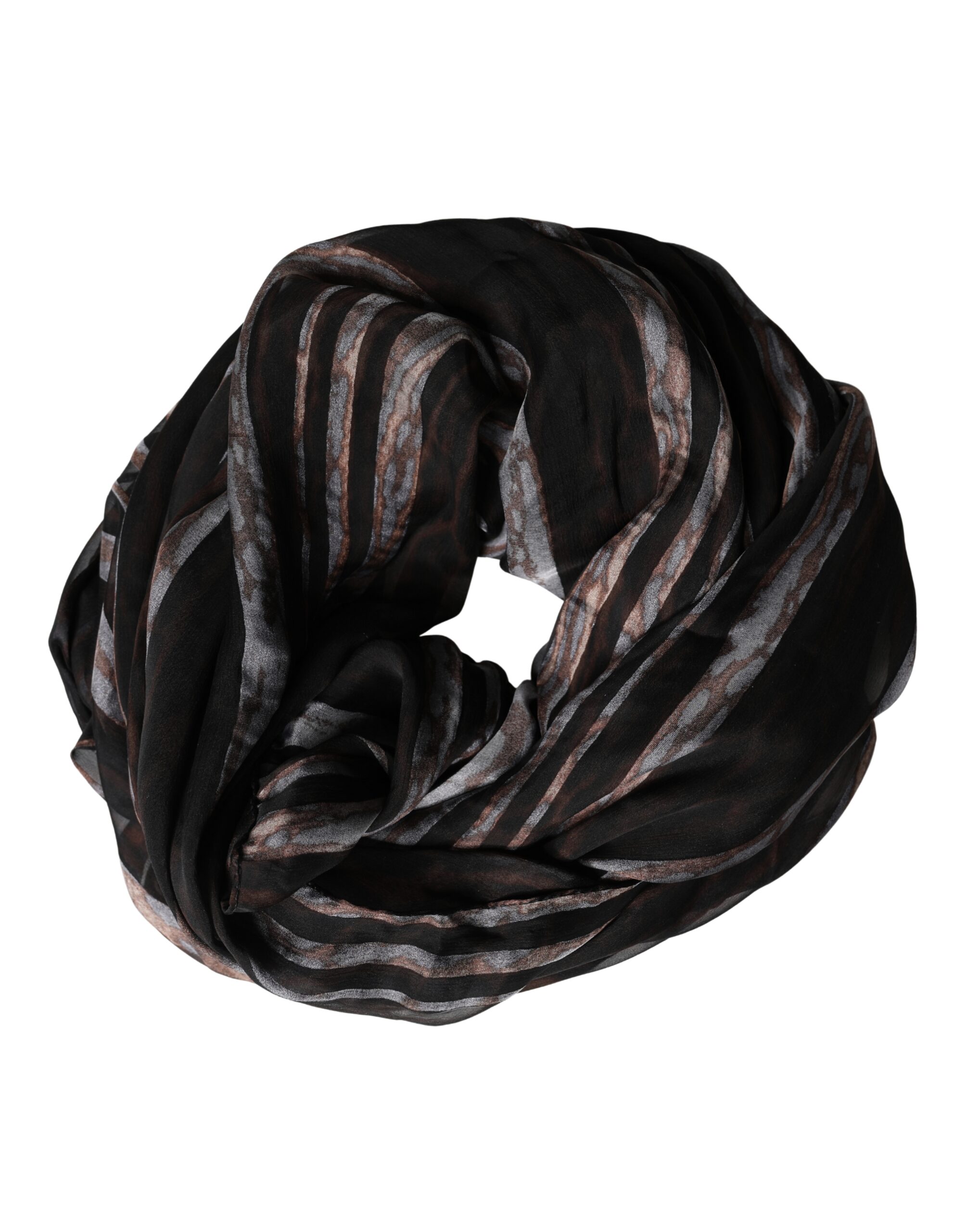 Dolce & Gabbana - Black Stripes Silk Wrap Shawl Stole 193cm x 131cm Scarf