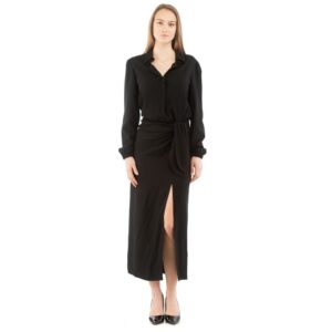 Black Marabou Casual Dress