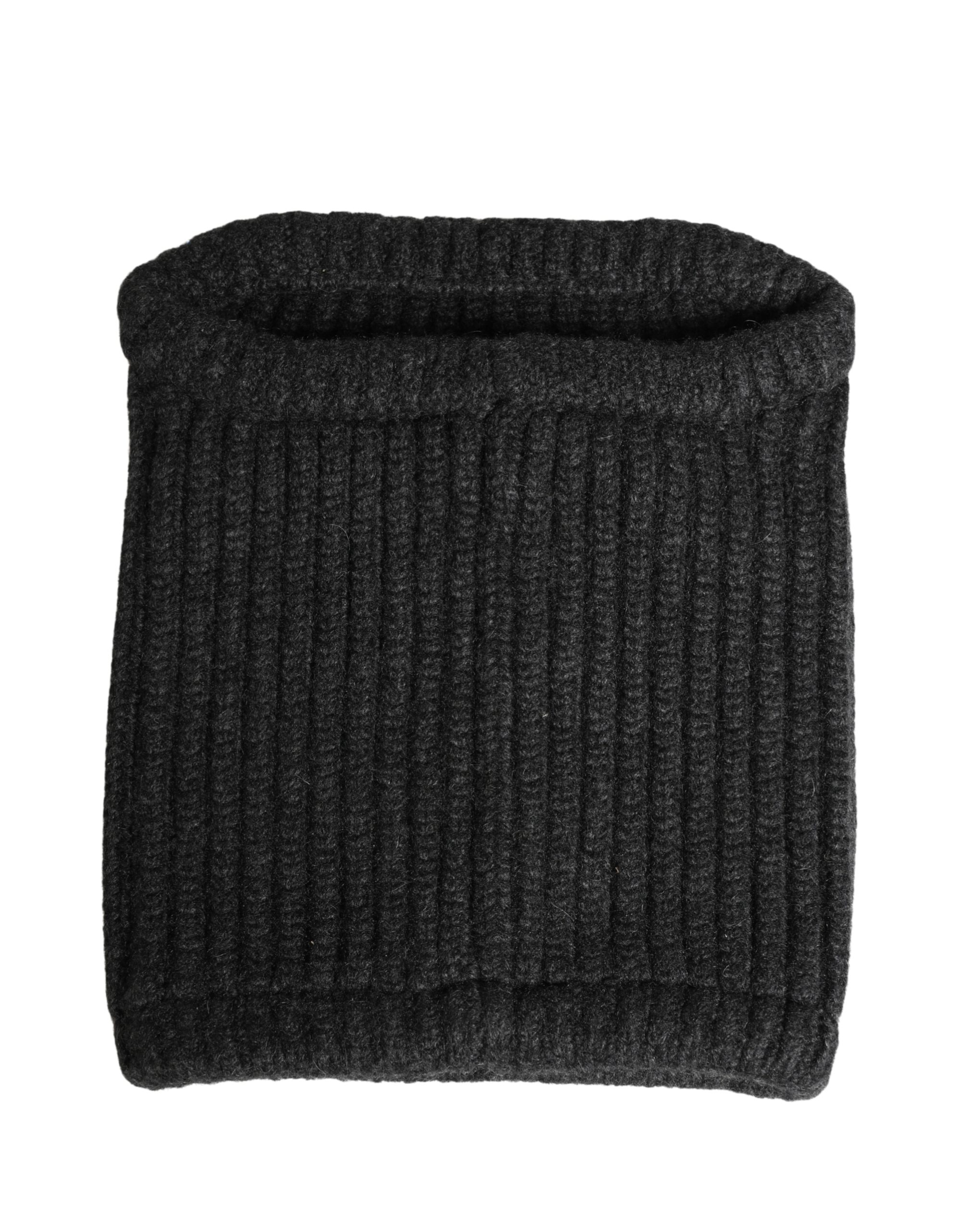 Dolce & Gabbana - Black Cashmere Knitted Men Winter Neck Warmer Hat