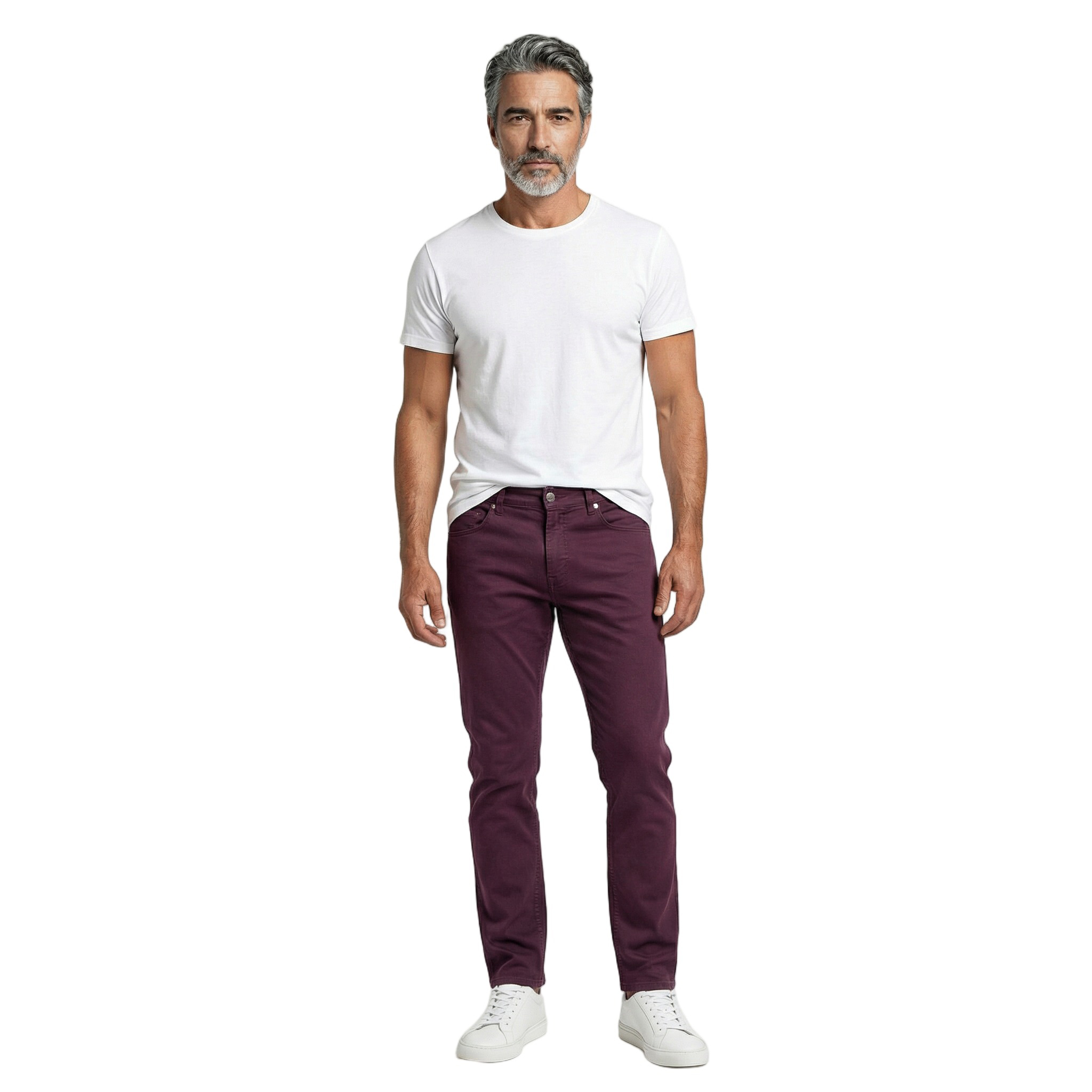 Brunello Cucinelli - Burgundy Cotton Casual Pants