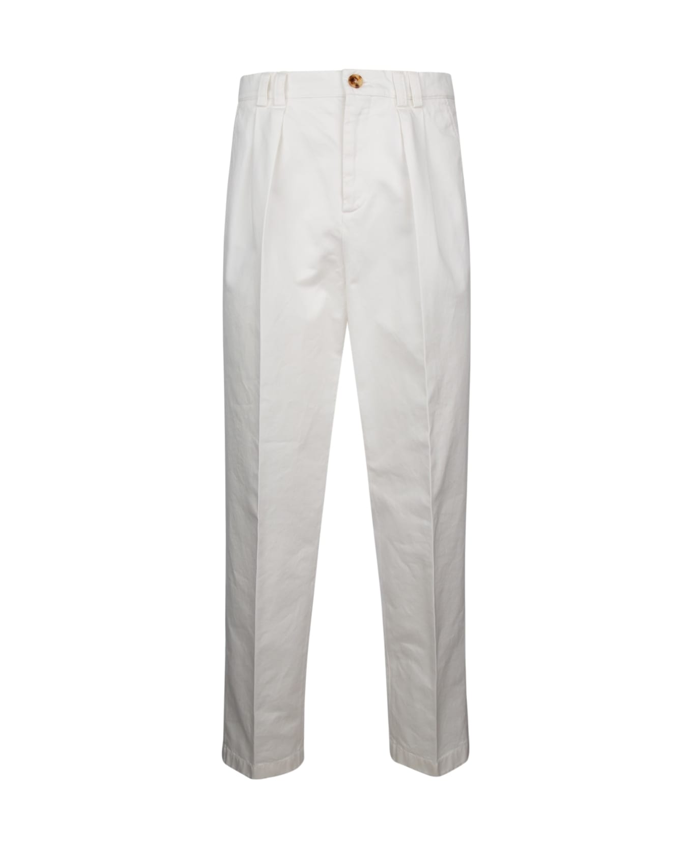 Brunello Cucinelli - White Cotton Dress Pants