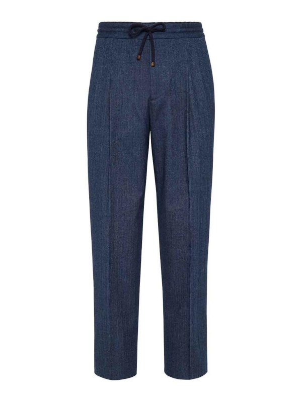 Brunello Cucinelli - Blue Cotton Pants