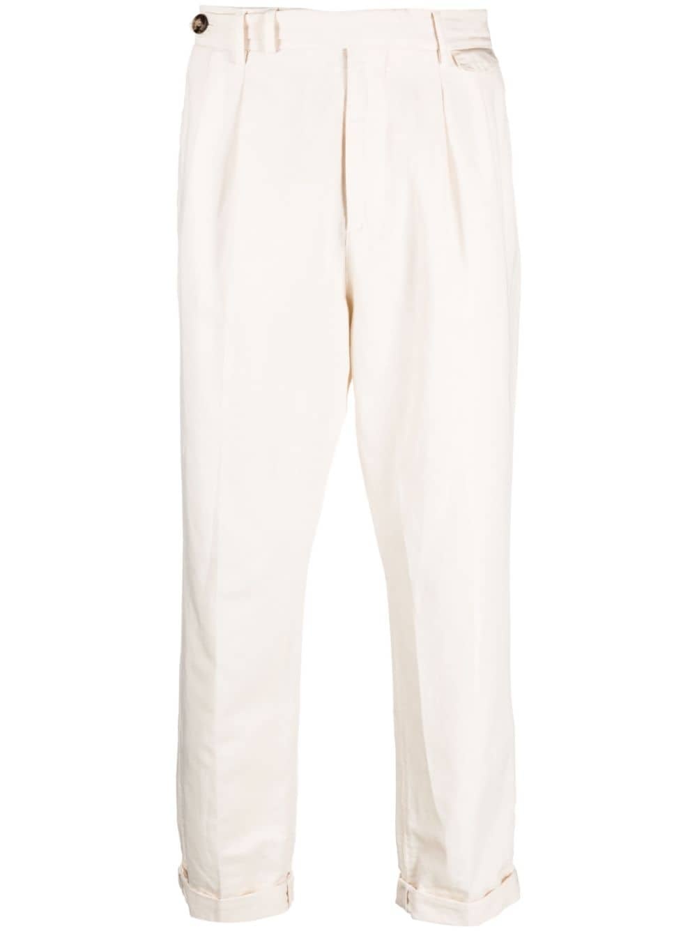 Brunello Cucinelli - White Linen Casual Pants