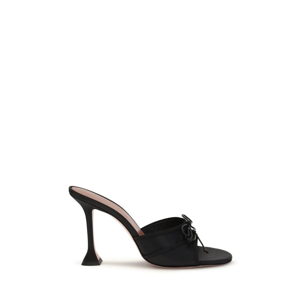 Amina Muaddi - Black Fabric Sandals