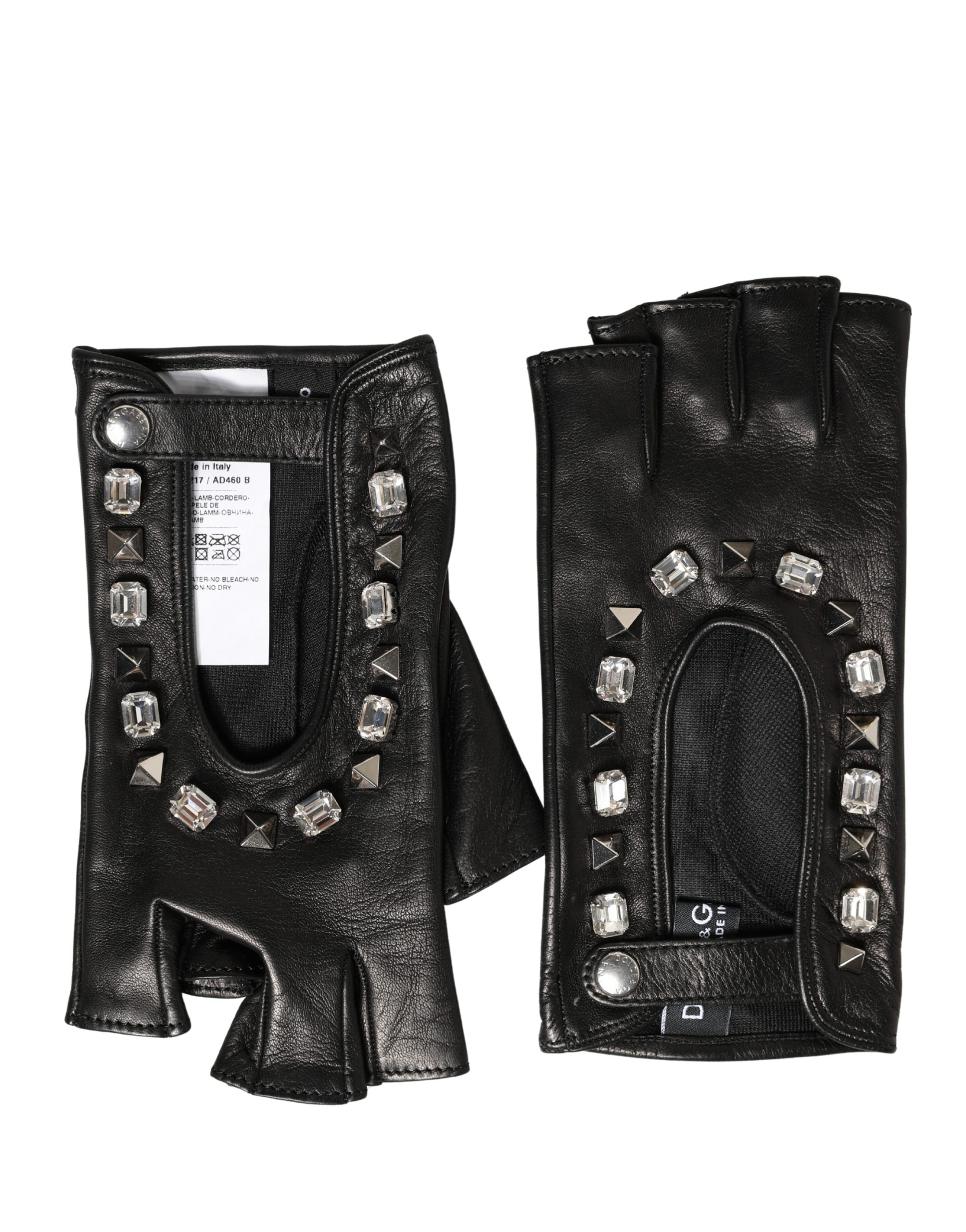 Dolce & Gabbana - Women Black Embellished Wrist Length Mitten Gloves