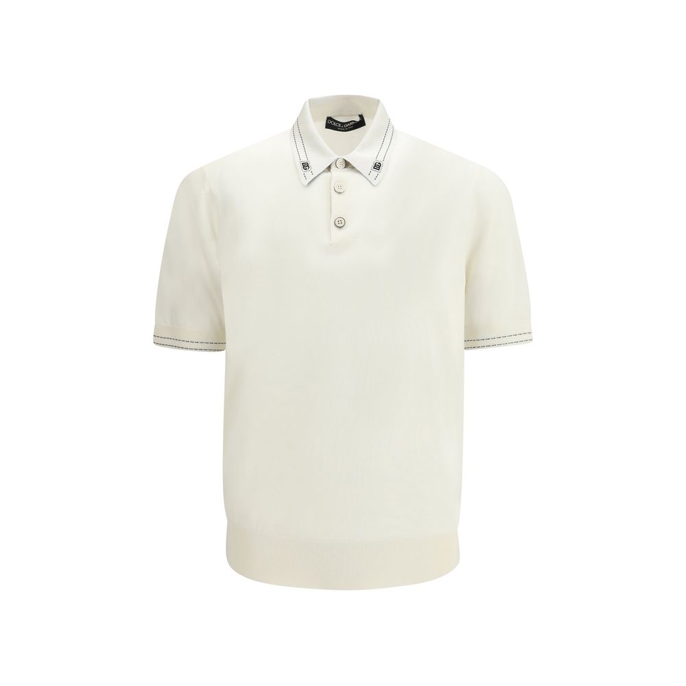 Dolce & Gabbana - Beige Silk Polo Shirt