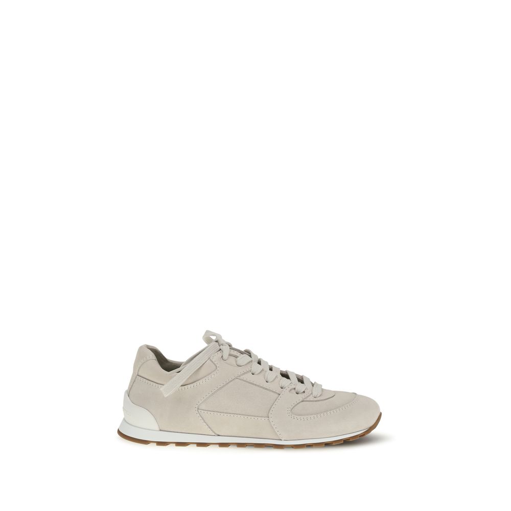 Brunello Cucinelli - Beige Calf Leather Bos Taurus Low Top Sneakers