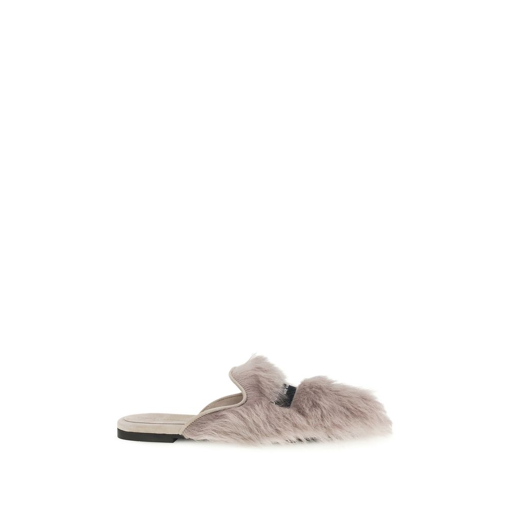Dolce & Gabbana - Gray Lamb Ovis Aries Aries Mules