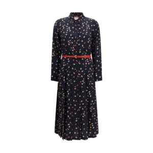 Blue Silk Casual Dress