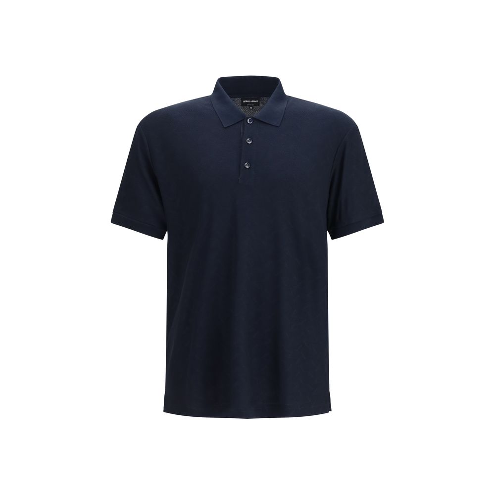 Giorgio Armani - Blue Viscose Polo Shirt