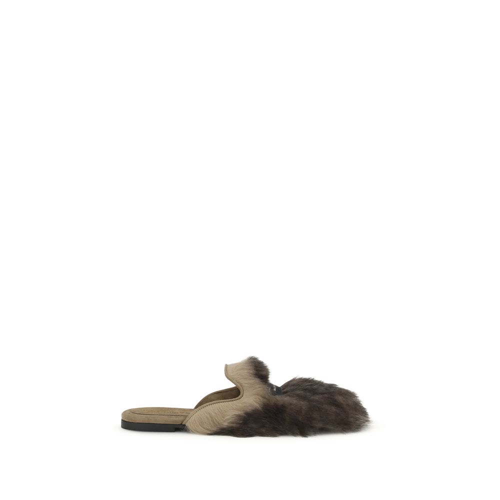 Dolce & Gabbana - Gray Lamb Ovis Aries Aries Mules