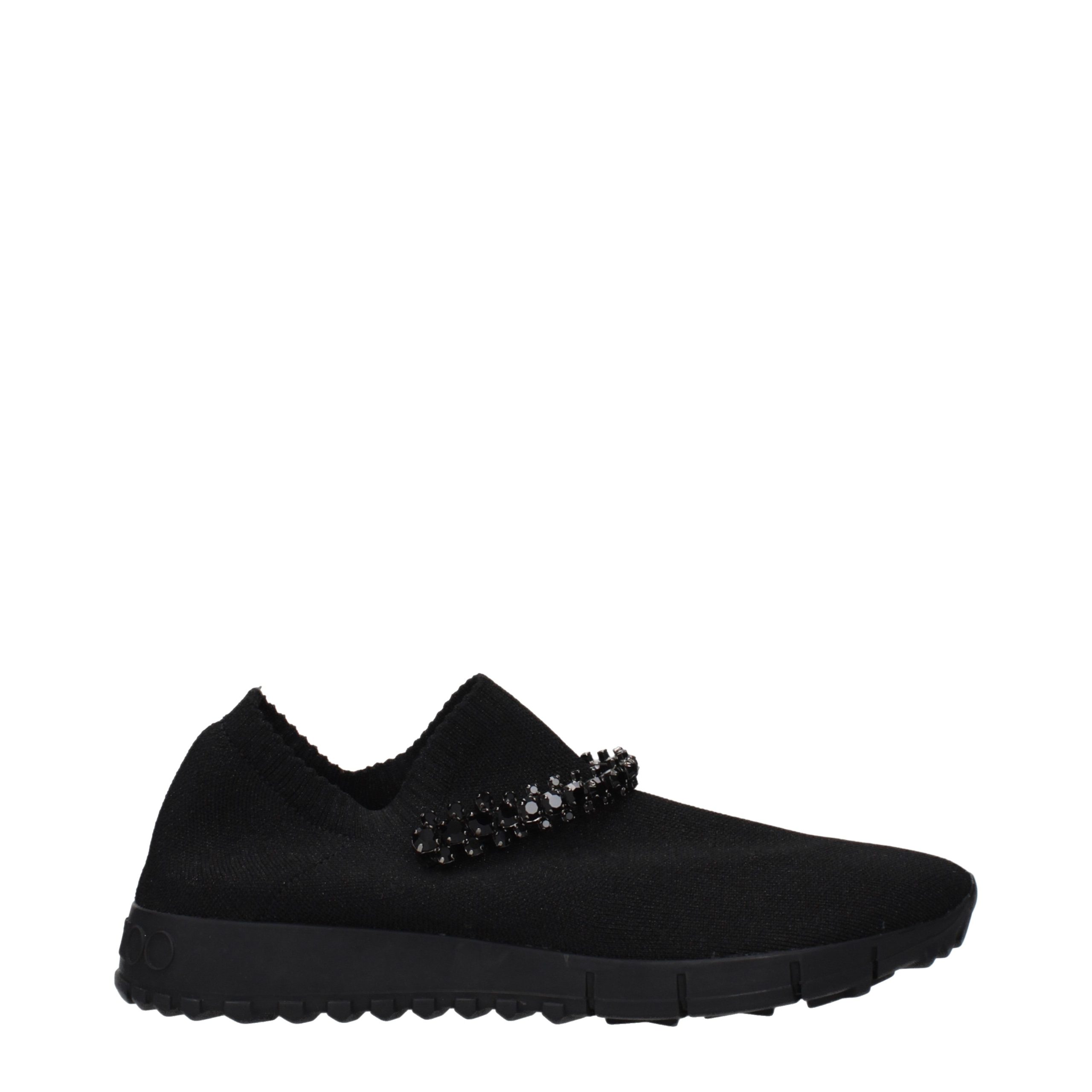 Jimmy Choo - Black Fabric Slip-On Loafers