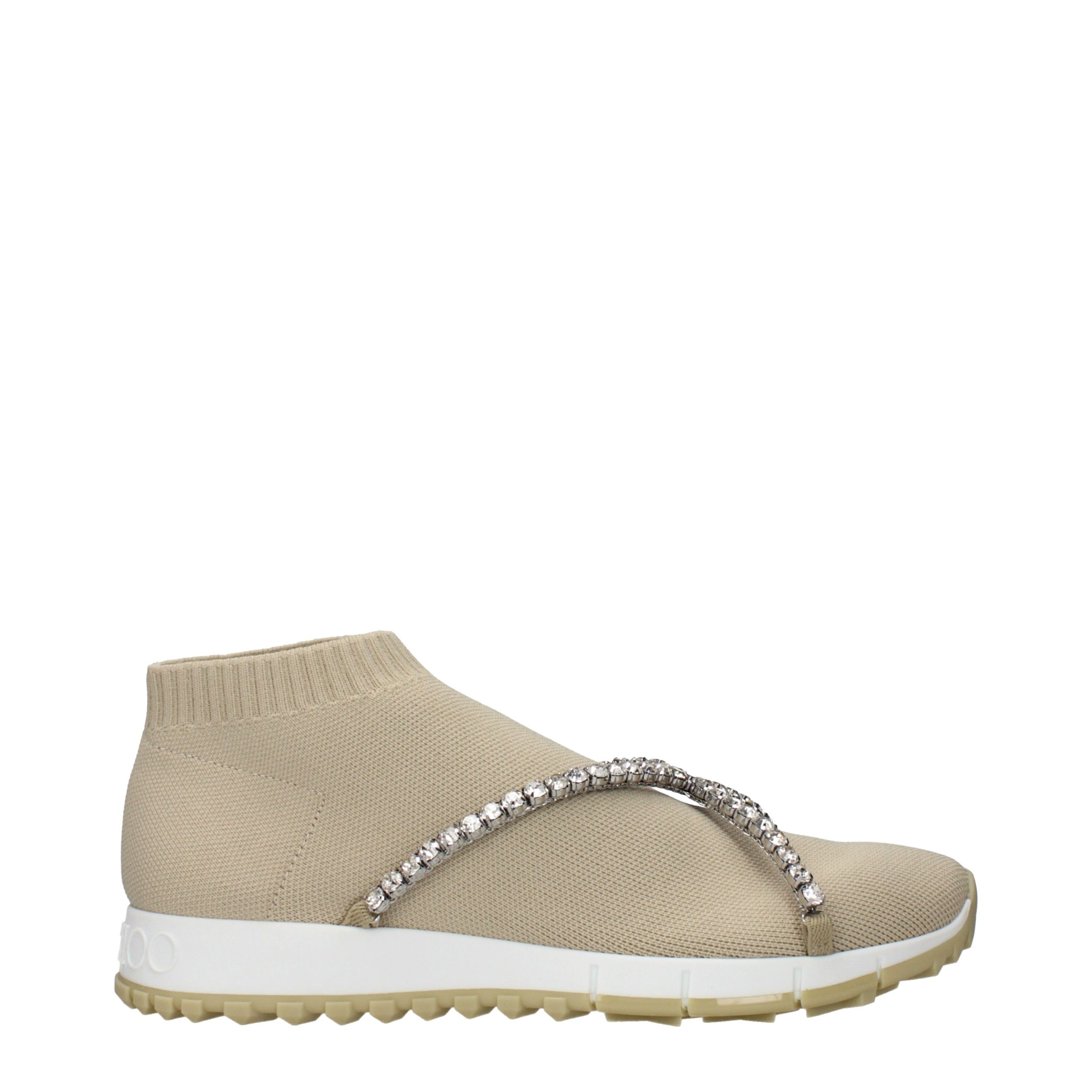 Jimmy Choo - Beige Fabric Slip-On Loafers