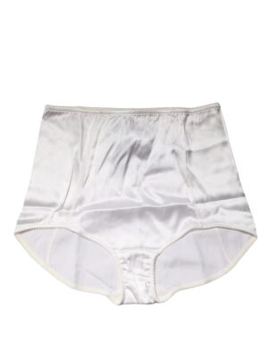 White Silk Blend High Waist Girdle Panty Underwear