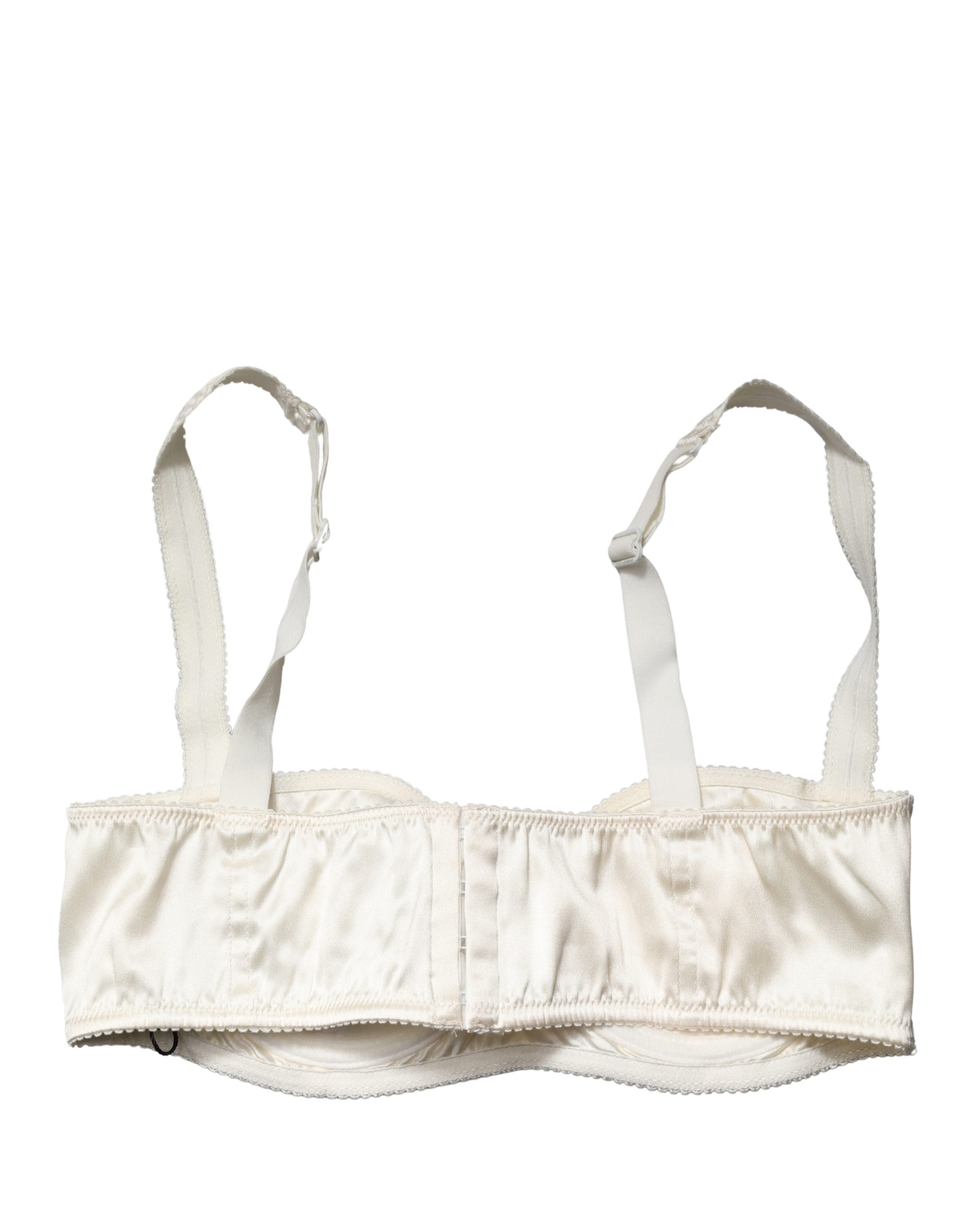 Dolce & Gabbana - Off White Semi-Pad Underwire Balconette Bra Underwear