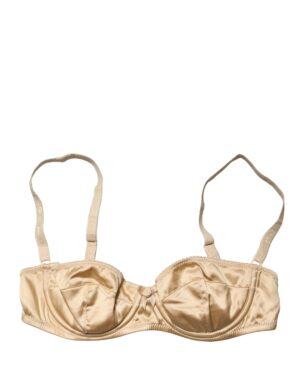 Beige Semi-Pad Underwire Balconette Bra Underwear