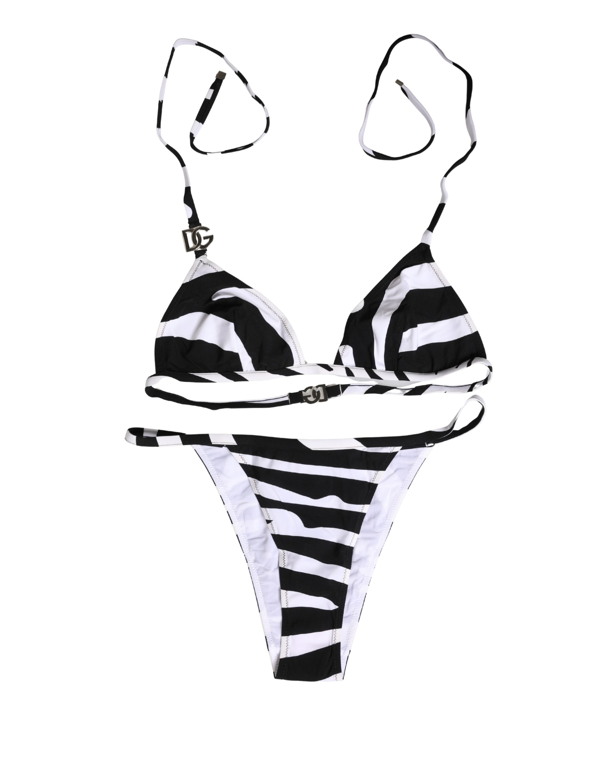 Dolce & Gabbana - Black White Zebra Bikini Top Bottom Swimwear