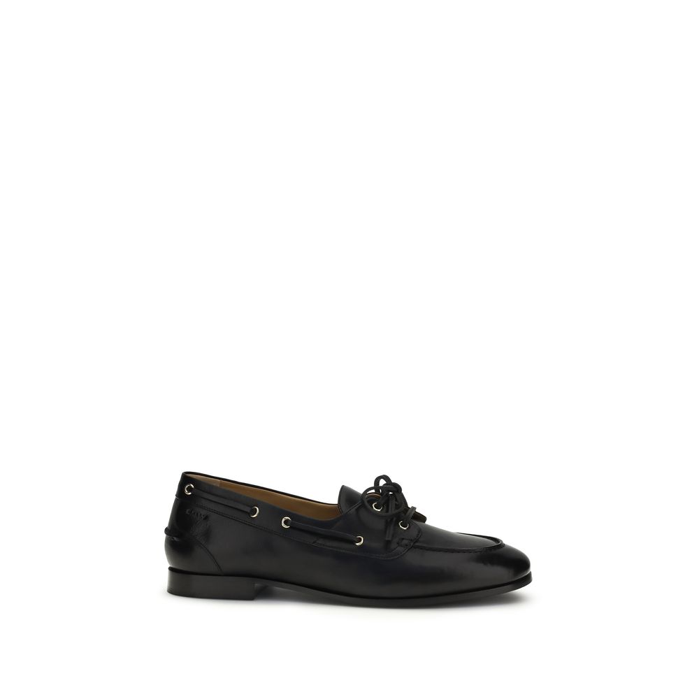 Bally - Black Buffalo Leather Slip-On Loafers