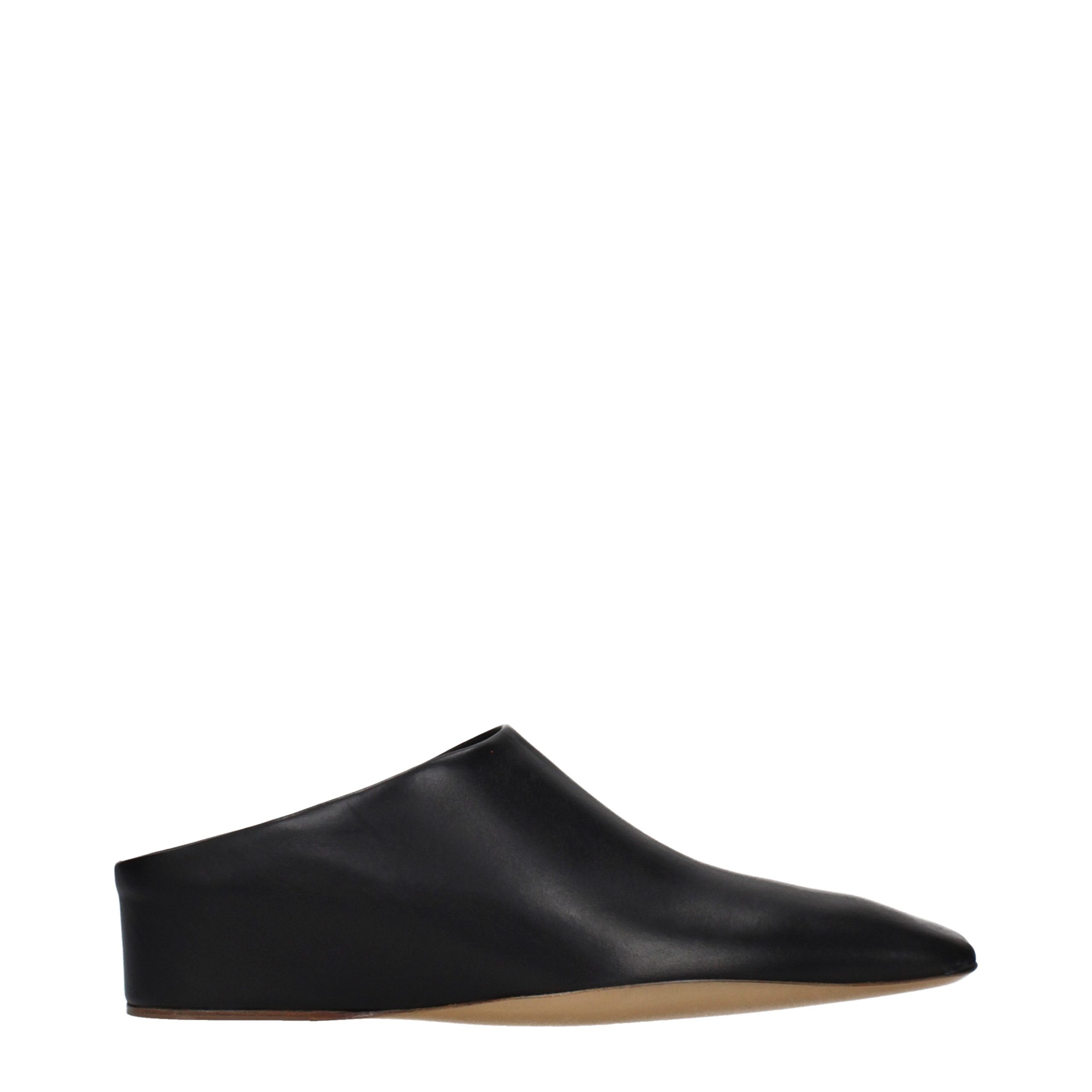 Jil Sander - Black Leather Slippers