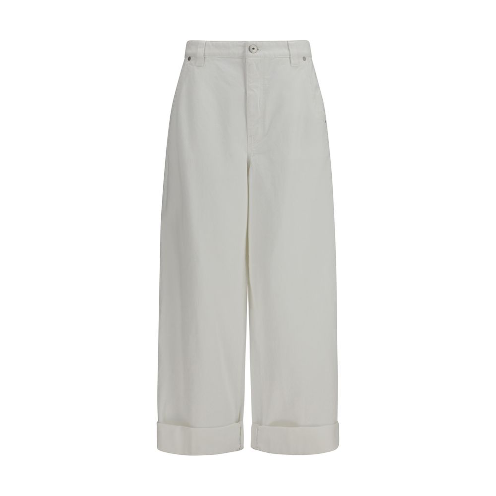 Brunello Cucinelli - White Cotton Casual Pants
