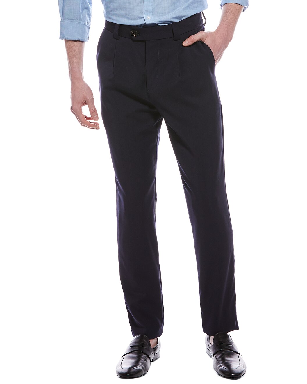 Brunello Cucinelli - Blue Wool Casual Pants
