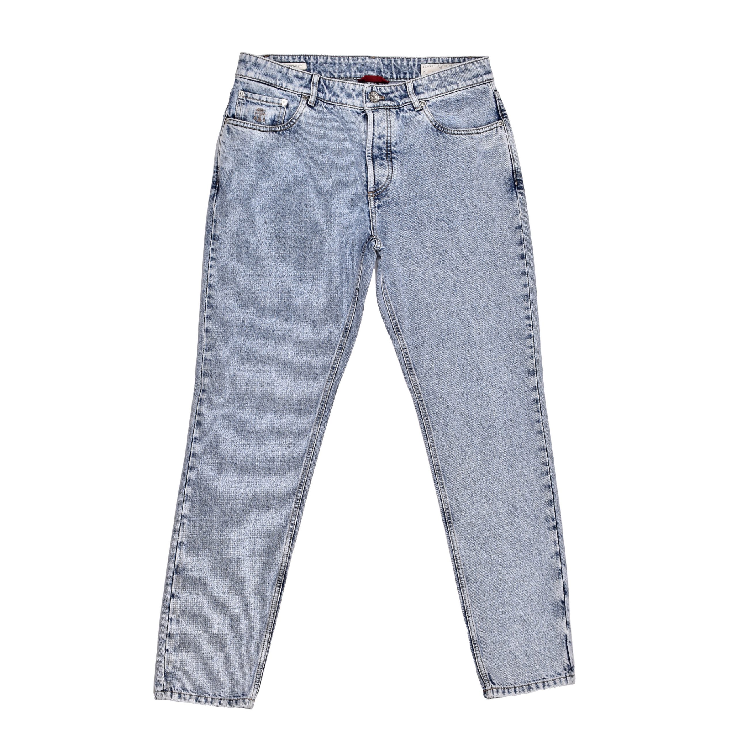 Brunello Cucinelli - Blue Cotton Straight-Leg Jeans