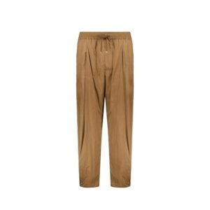 Brown Elastane Casual Pants
