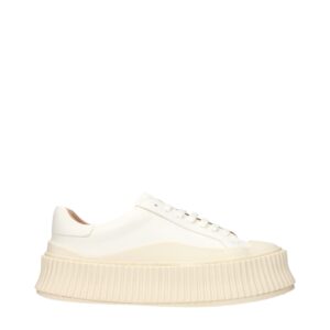 White Leather Platform Sneakers