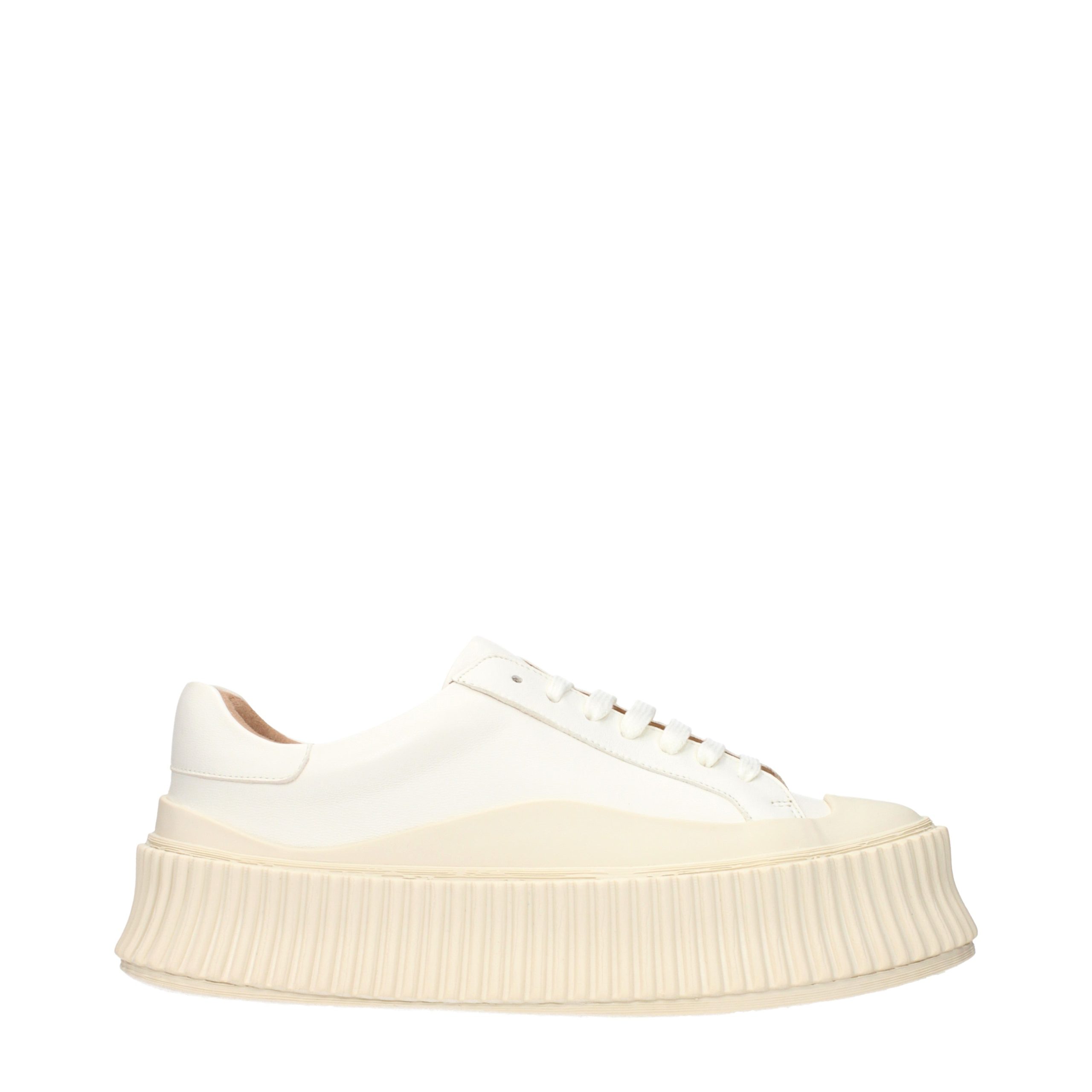 Jil Sander - White Leather Platform Sneakers