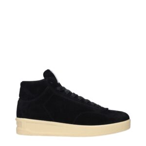 Black Leather High Top Sneakers