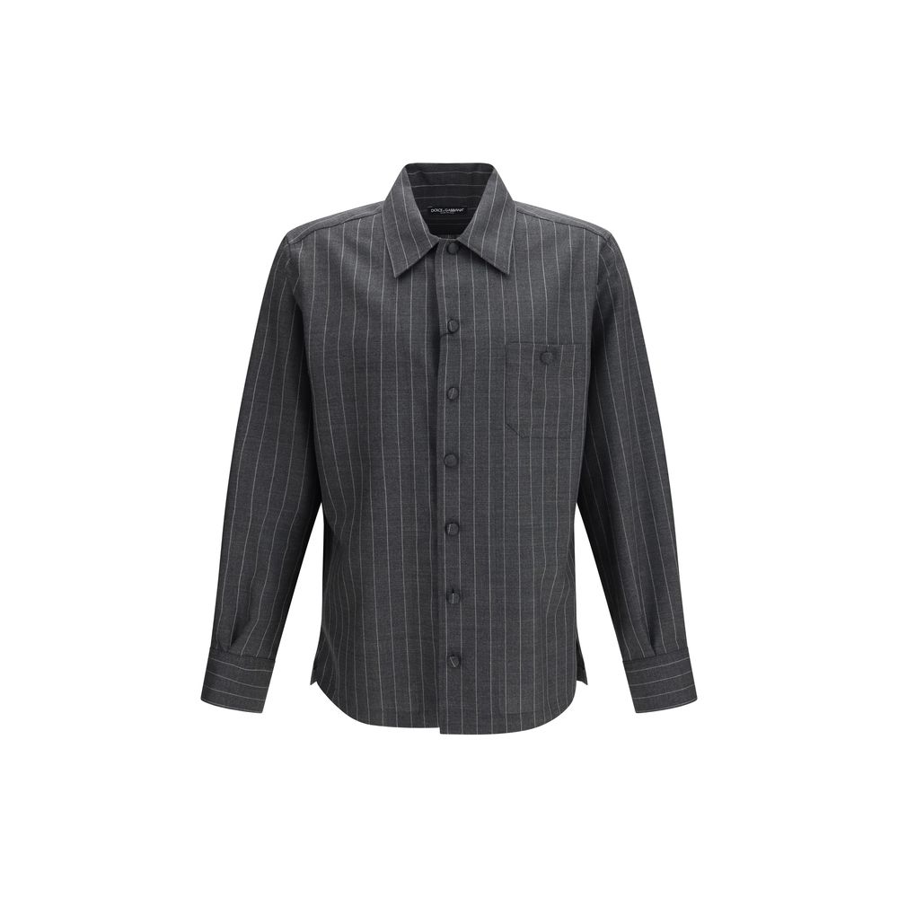 Dolce & Gabbana - Gray Wool Oves Aries Dress Shirt