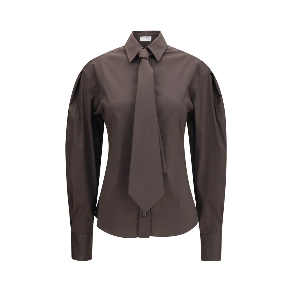 Brunello Cucinelli - Brown Cotton Dress Shirt